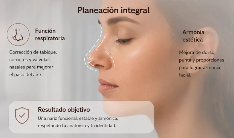 Planeación integral de rinoplastia funcional y estética