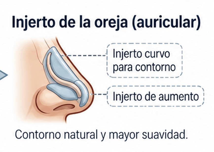 Injerto de cartílago auricular en rinoplastia